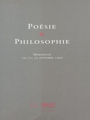 cover image of Poésie et philosophie